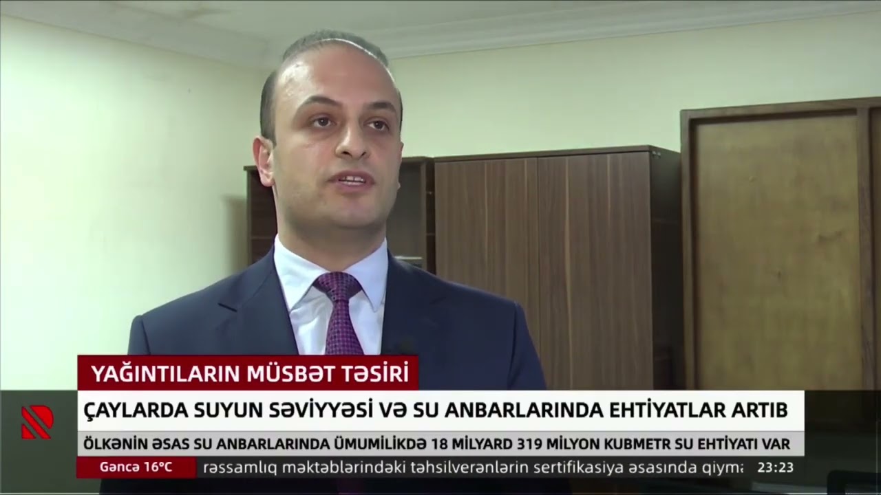 Ölkənin əsas su anbarlarında ümumilikdə 18 milyard 319 milyon kubmetr su ehtiyatı var