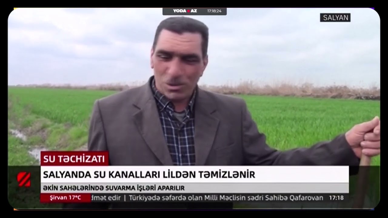 Salyanda su kanalları lildən təmizlənir
