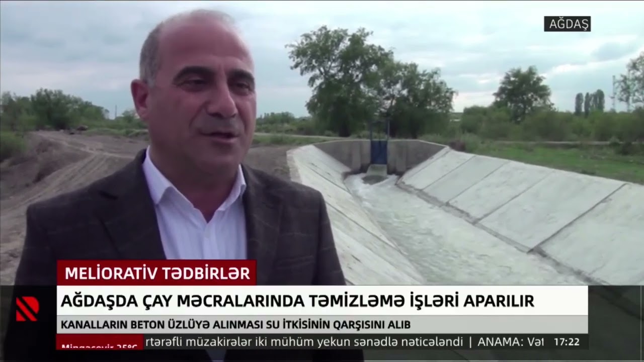 Ağdaşda çay məcralarında təmizləmə işləri aparılır