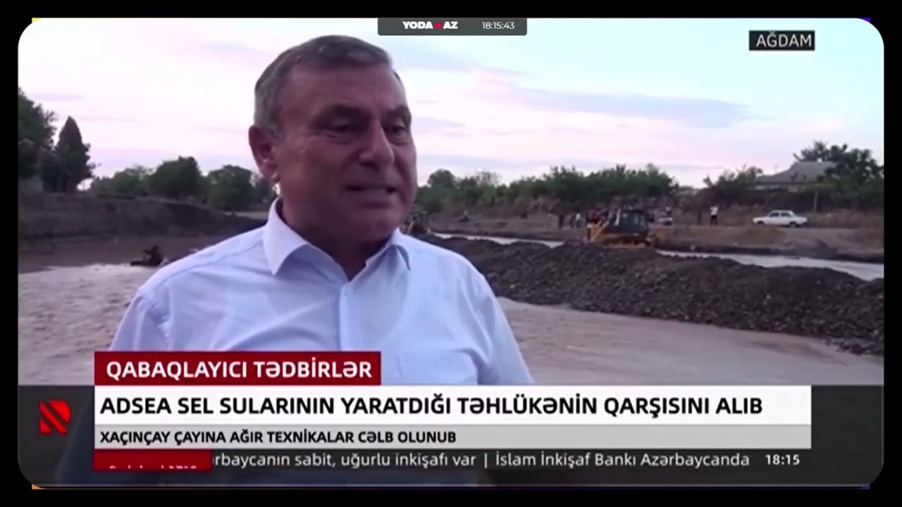 Ağdamda sel sularının yaratdığı təhlükənin qarşısı alınıb