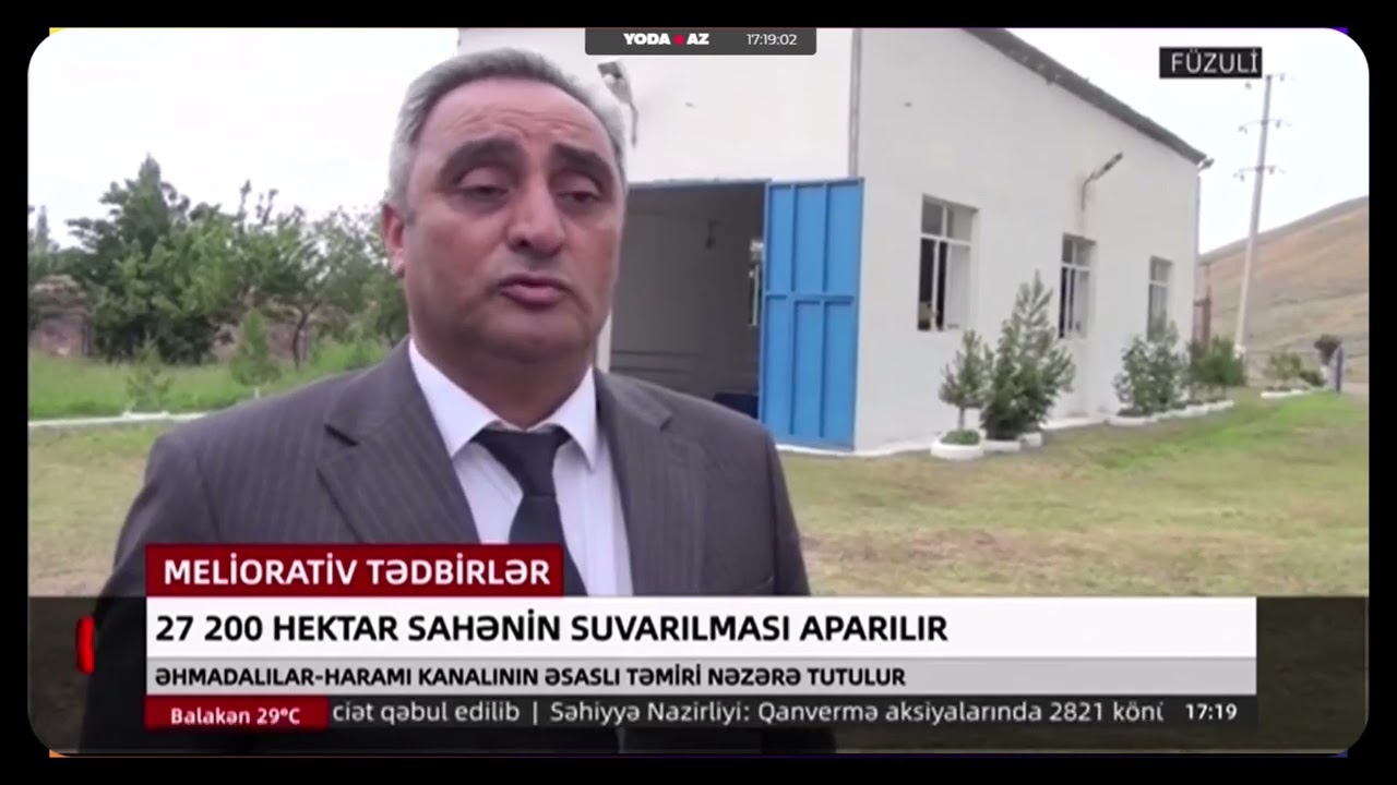 Füzulidə 27200 hekar sahənin suvarılması aparılır