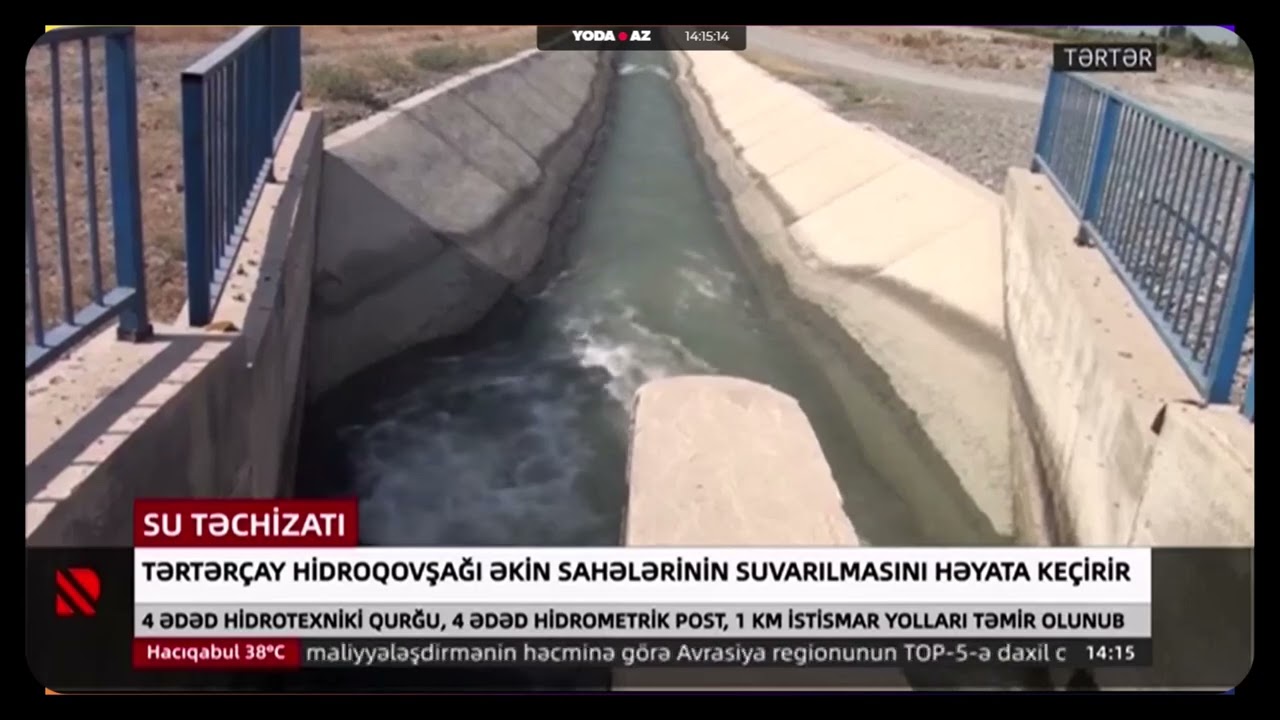 Tərtərçay hiddroqovşağı əkin sahələrinin suvarılmasını həyata keçirir