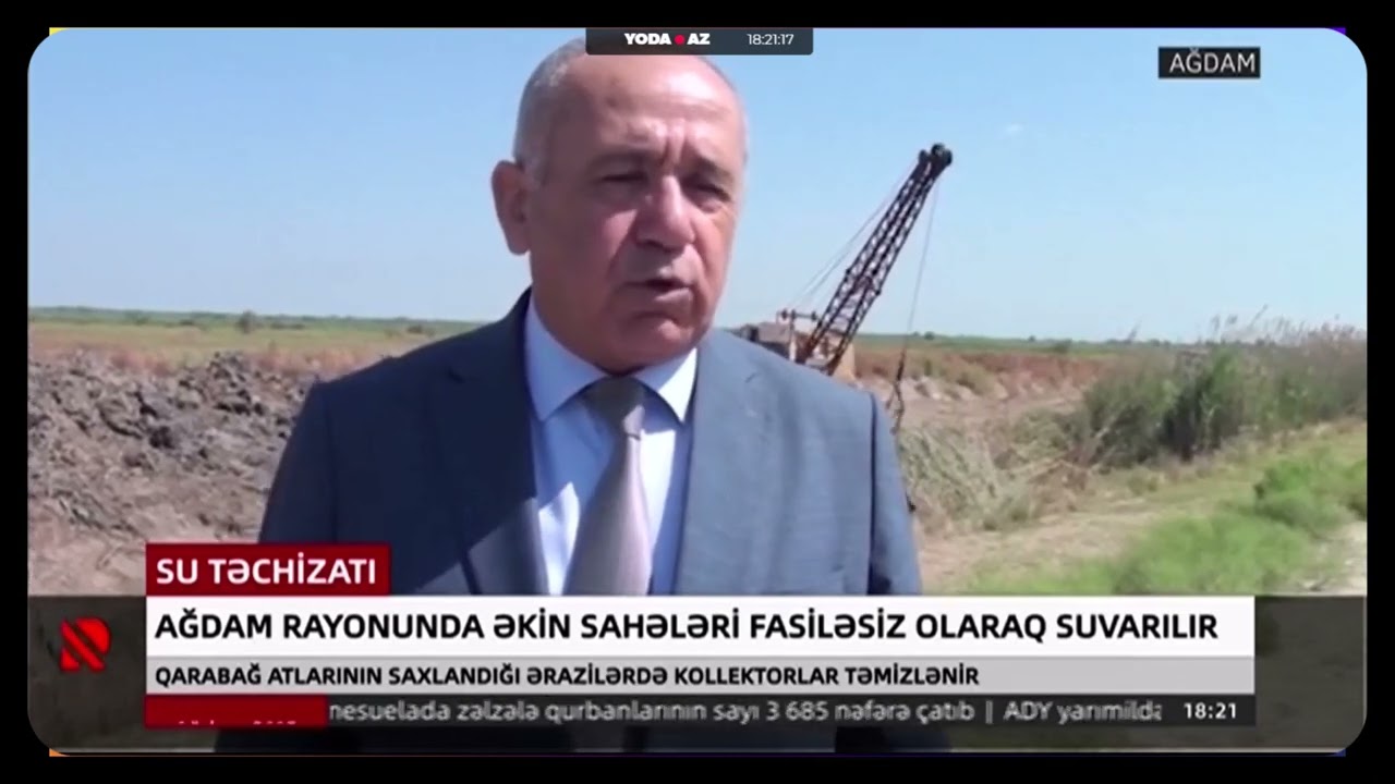 Ağdam rayonunda əkin sahələri fasiləsiz olaraq suvarılır