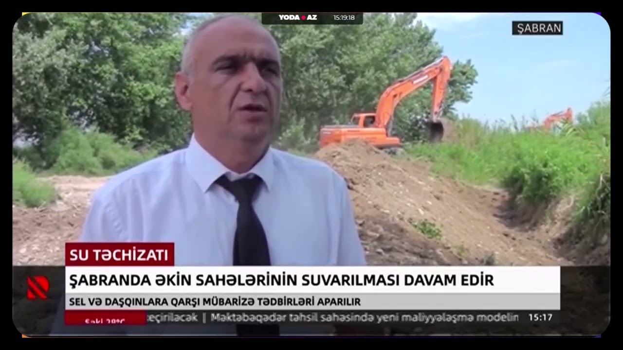 Şabranda əkin sahələrinin suvarılması davam edir