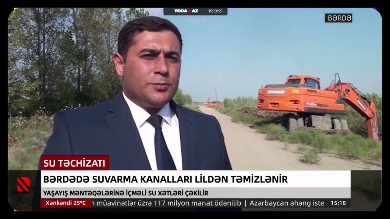 Bərdədə suvarma kanalları lildən təmizlənir