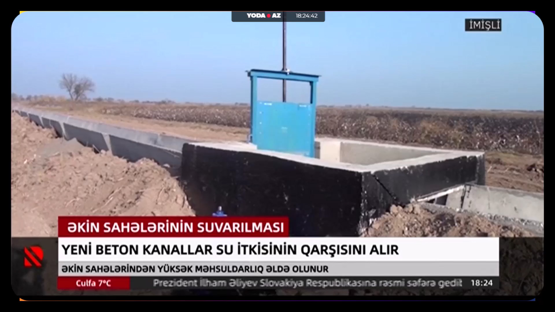 İmişlidə yeni beton kanallar su itkisinin qarşısını alır
