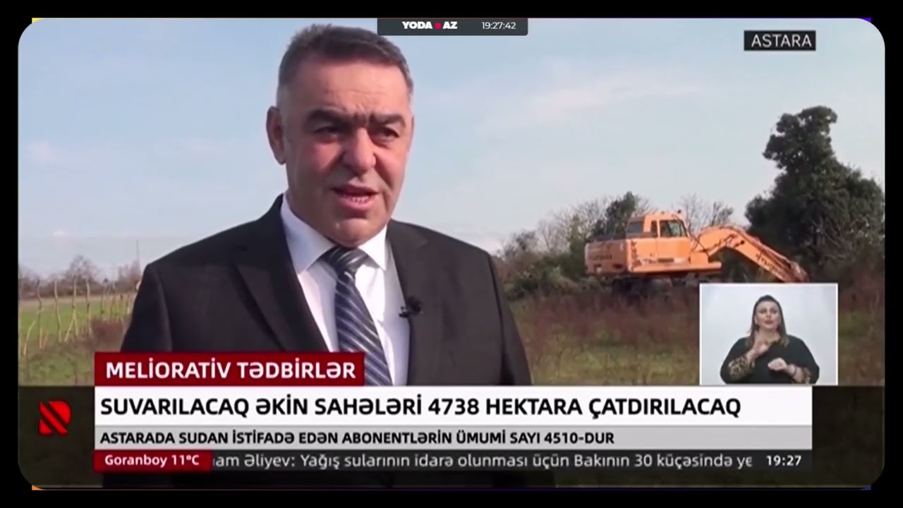 Astarada suvarılacaq əkin sahələri 4738 hektara çatdırılacaq